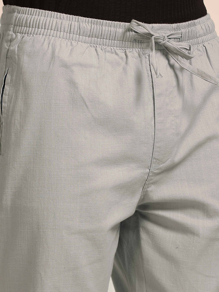 Pastel Grey Linen Relaxed Fit Trouser Linen Trouser Bushirt