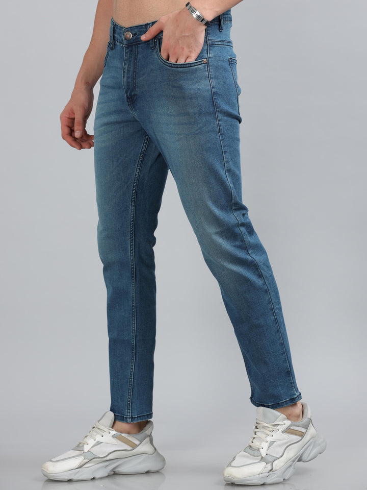 Pebble Blue Solid Slim Fit Jeans Jeans Bushirt   