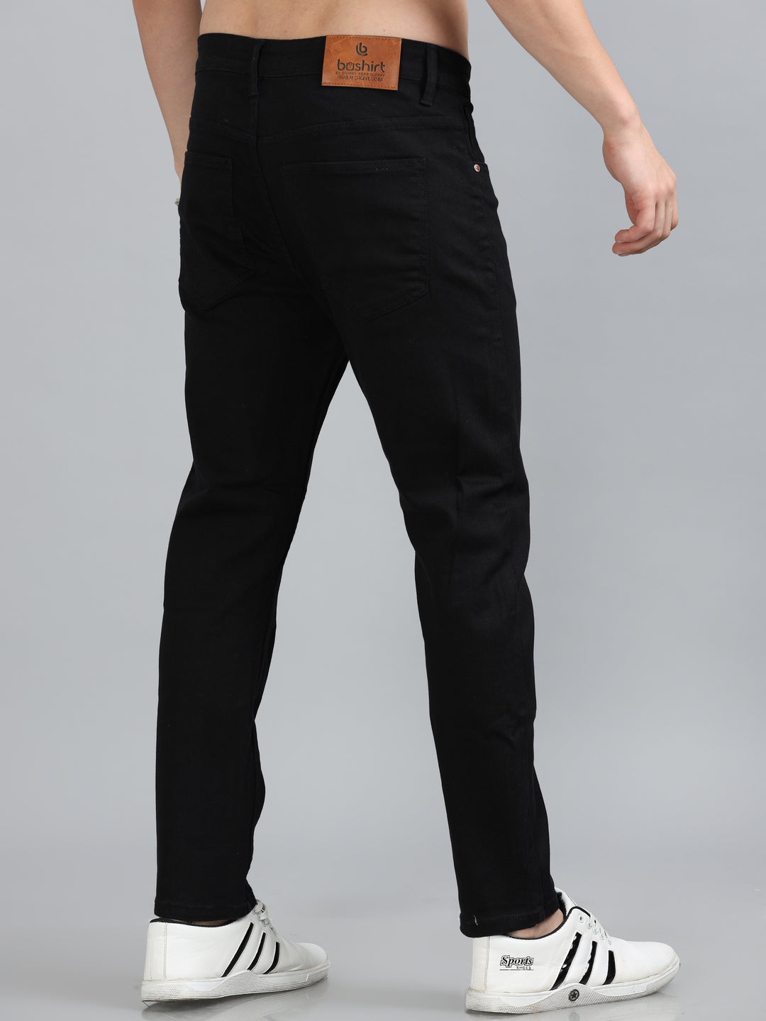Black Solid Slim Fit Jeans Jeans Bushirt   