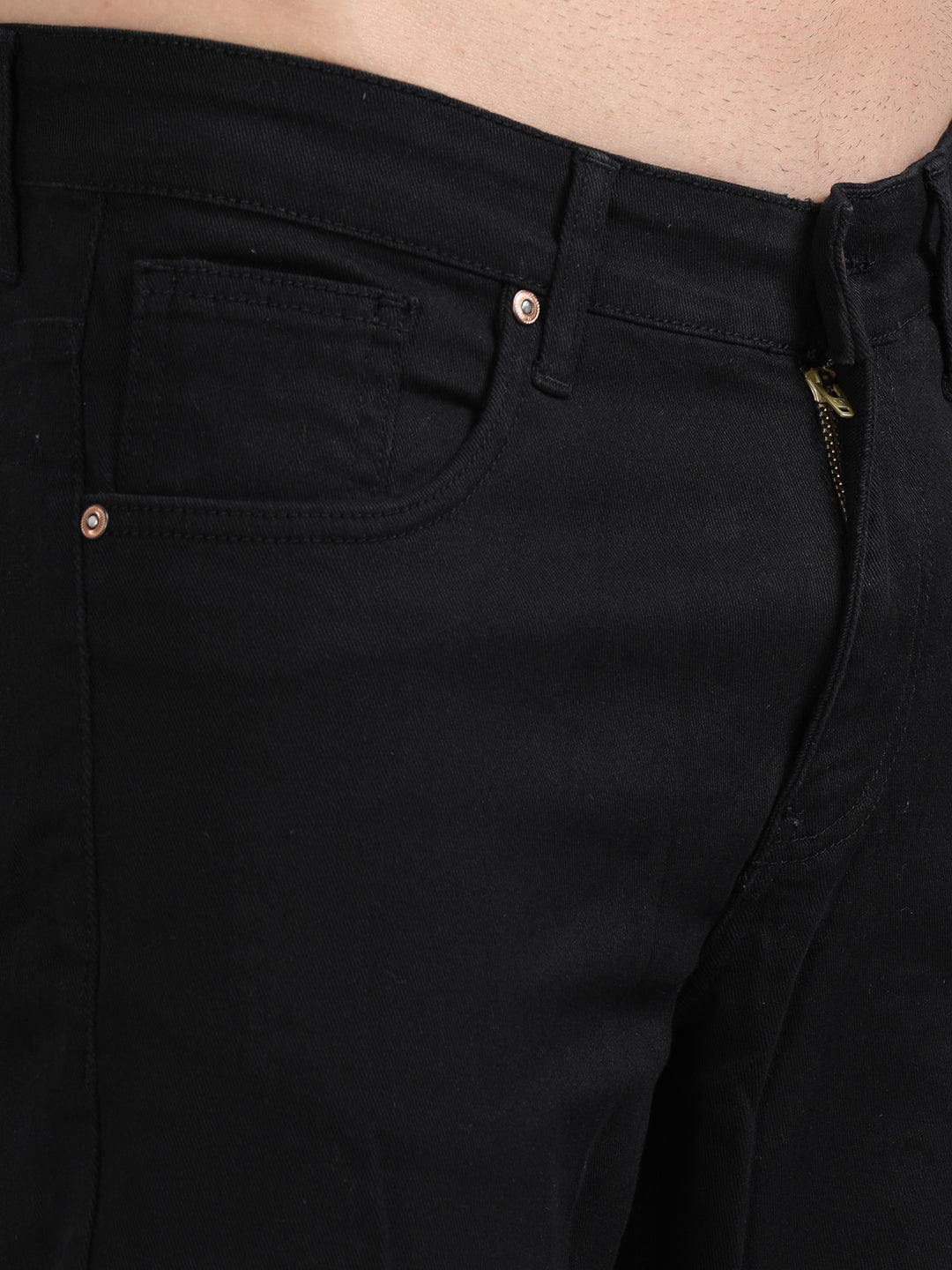 Black Solid Slim Fit Jeans Jeans Bushirt   