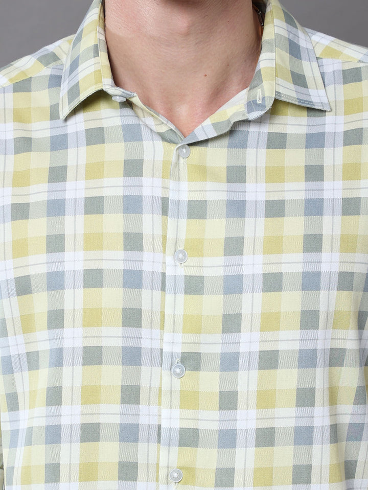 Pale Yellow Checks Shirt Checks Shirt Bushirt   