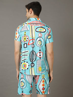 Tribe Blue Co-Ords Co-Ords Bushirt   