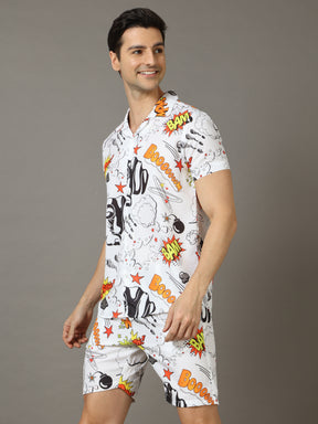 Boom Bam White Co-Ords Co-Ords Bushirt   