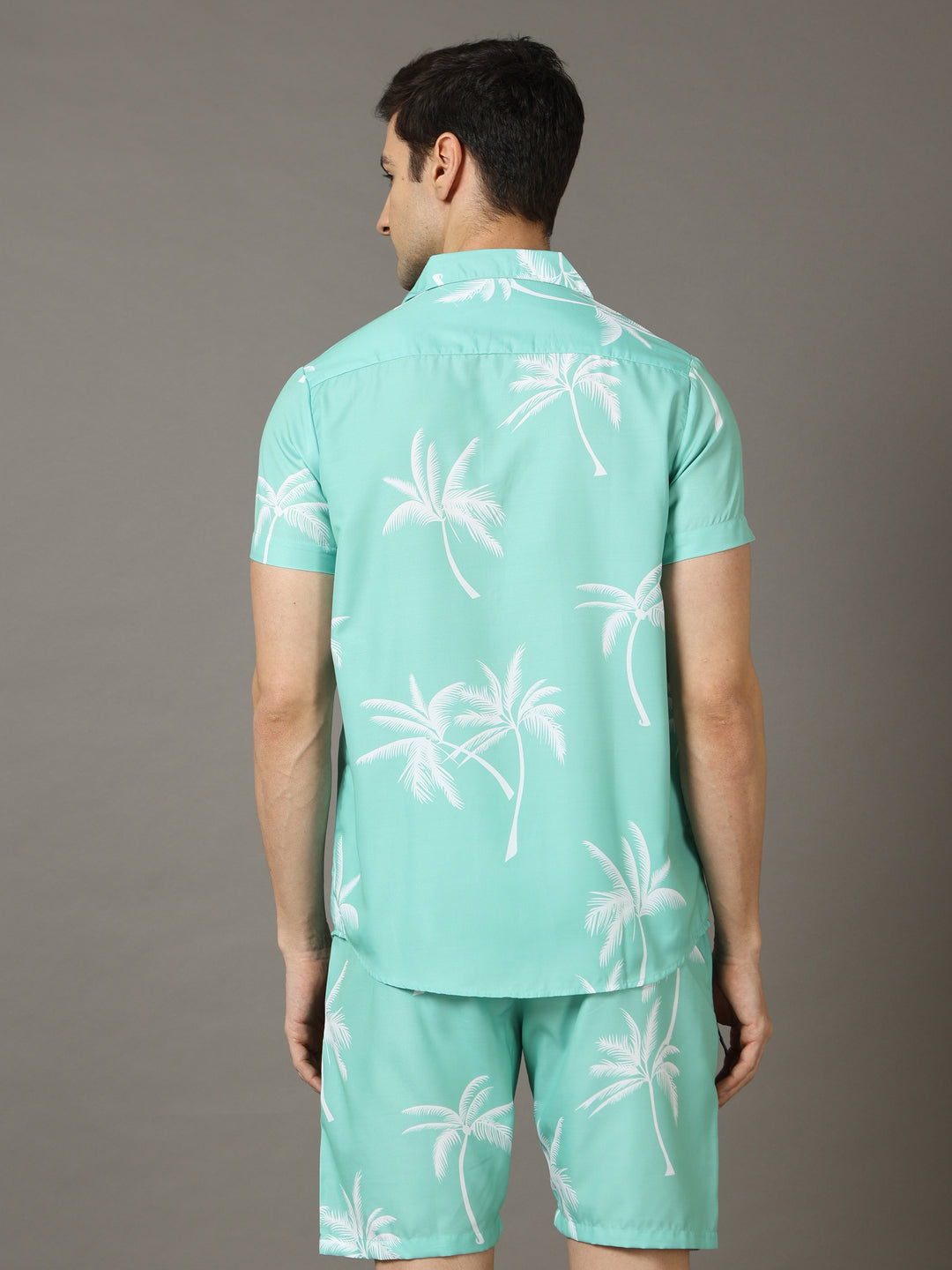 Palm Tree Mint Green Co-Ords Co-Ords Bushirt   