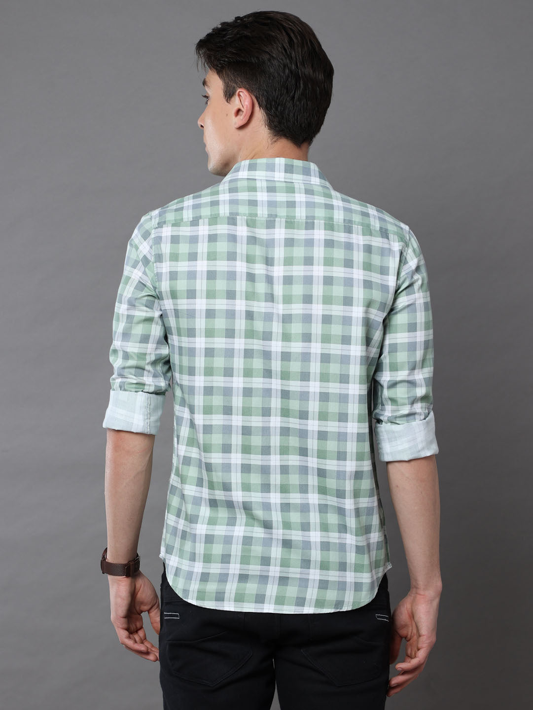 Sage Green Checks Shirt Checks Shirt Bushirt   