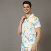 Funny Cartton White Co-Ords Regular Size Co-Ords Bushirt   