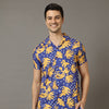 Delicosa Royal Blue Regular Size Co-Ords Bushirt   