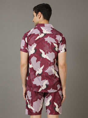 Flamingo Wine Co-Ords Co-Ords Bushirt   