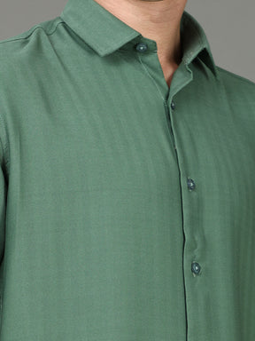 Herringbone Pine Stretch Shirt Solid Shirt Bushirt   