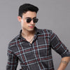 Charcoal Grey Checks Shirt Checks Shirt Bushirt   