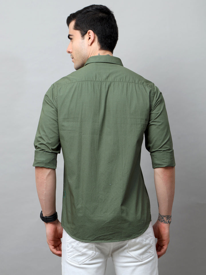 Pine Green Solid Shirt Solid Shirt Bushirt   