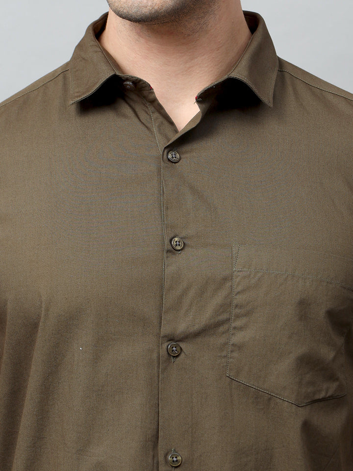 Moss Green Solid Shirt Solid Shirt Bushirt   
