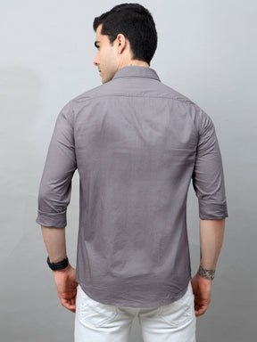 Fog Grey Solid Shirt Solid Shirt Bushirt   