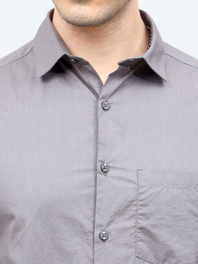 Fog Grey Solid Shirt Solid Shirt Bushirt   