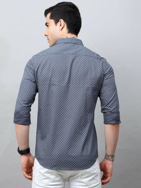 Slate Grey Printed Shirt Printed Shirt Bushirt   