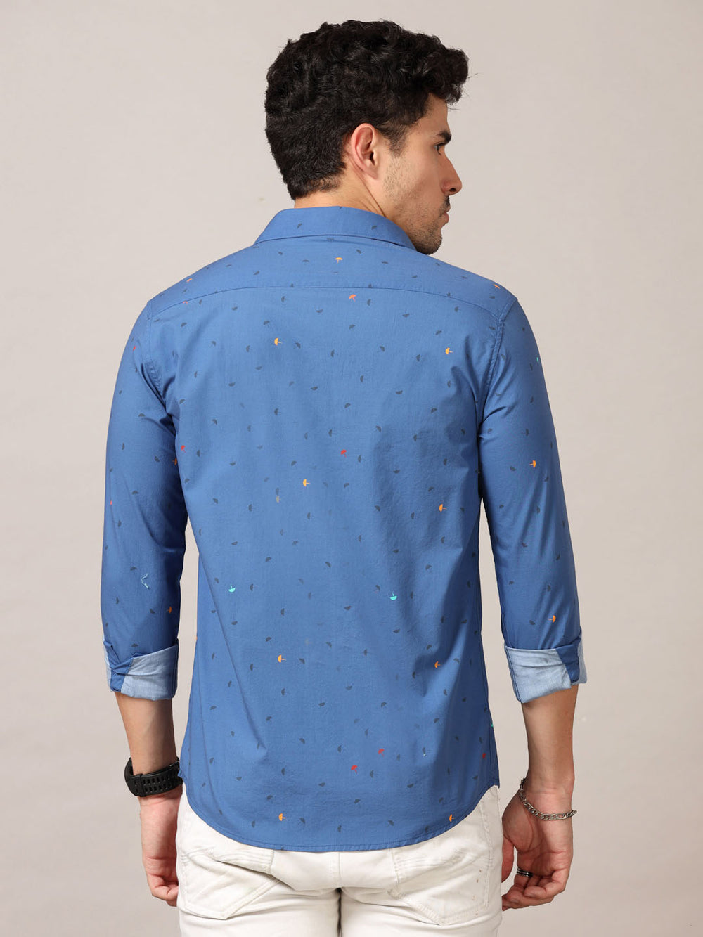R Blue Printed Shirt Printed Shirt Bushirt   