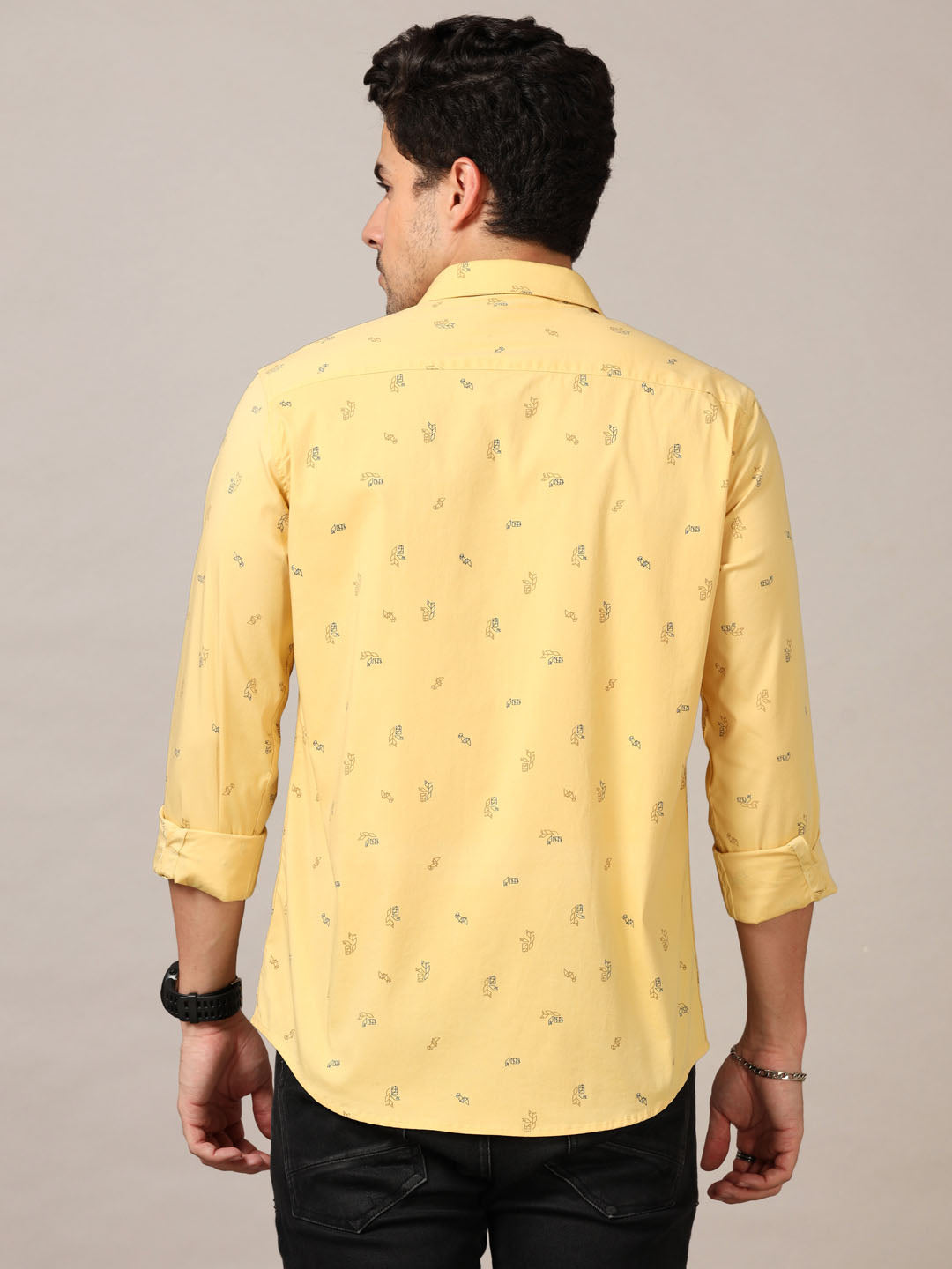 Yellow Printed Shirt Printed Shirt Bushirt   