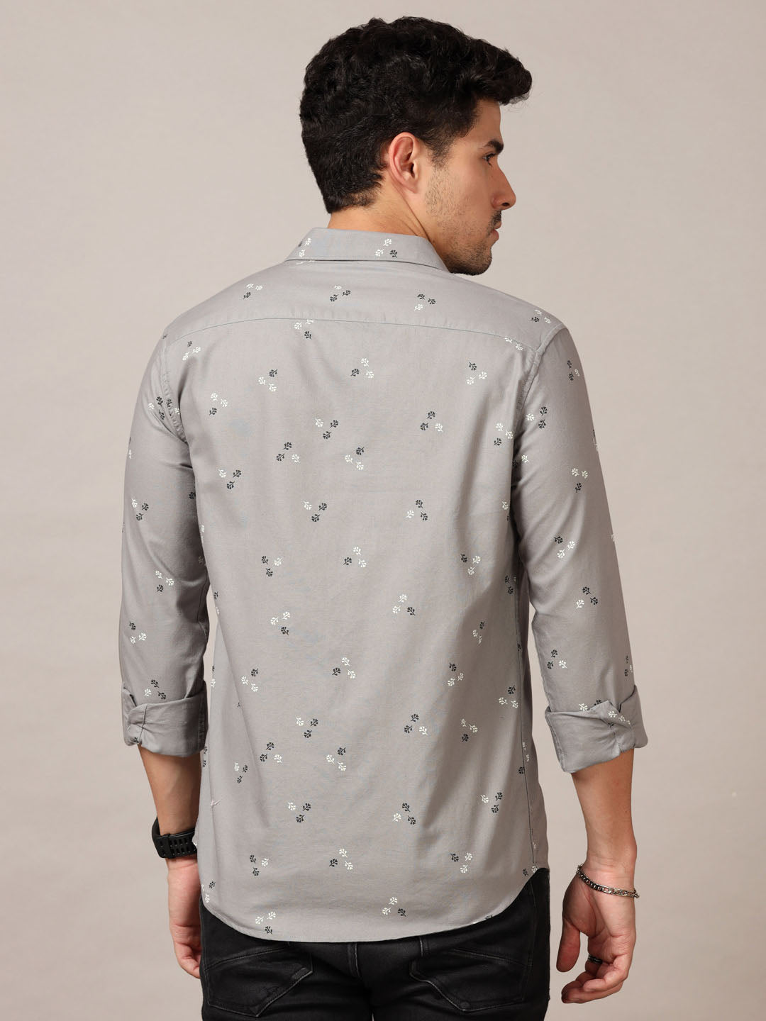 Grey  Printed Shirt Printed Shirt Bushirt   