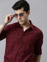 Heritage Maroon Checks Shirt Checks Shirt Bushirt   