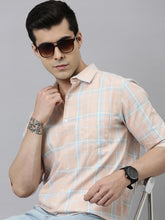 Heritage Peach Checks Shirt Checks Shirt Bushirt   