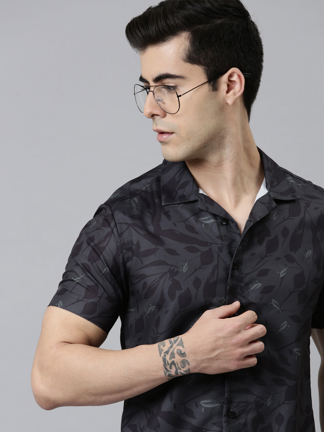 Spring Leaf Shirt Printed Shirt Bushirt   