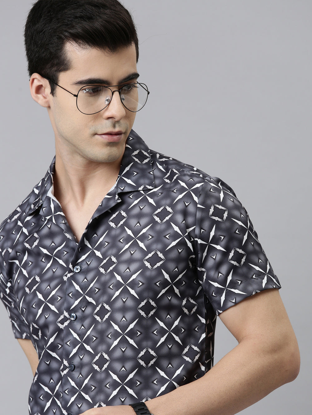 Tribe Grey Shirt Printed Shirt Bushirt   