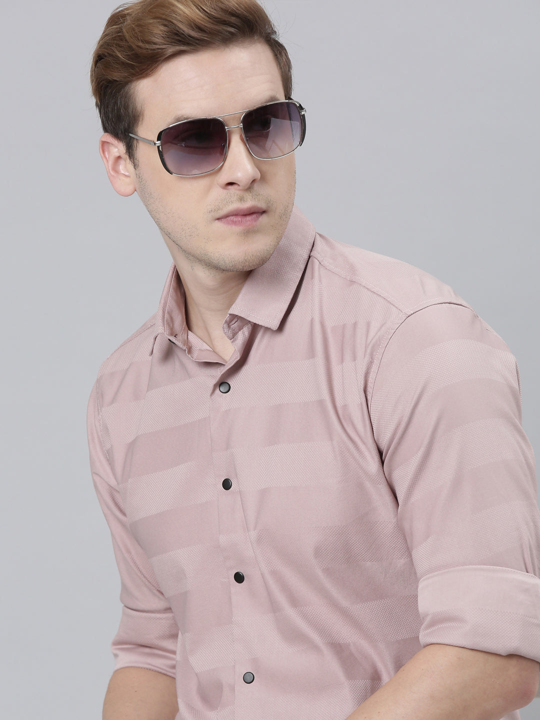 Pink Solid Shirt Solid Shirt Bushirt   