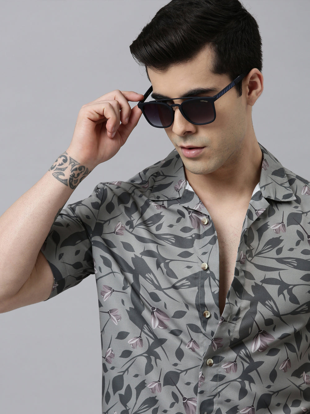 Spring Leaf Shirt Printed Shirt Bushirt   