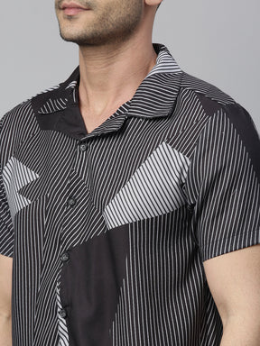 Irregular Strips Block Grey Co-Ords Co-Ords Bushirt   