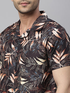 Tropical Leaf Brown Co-Ords Co-Ords Bushirt   