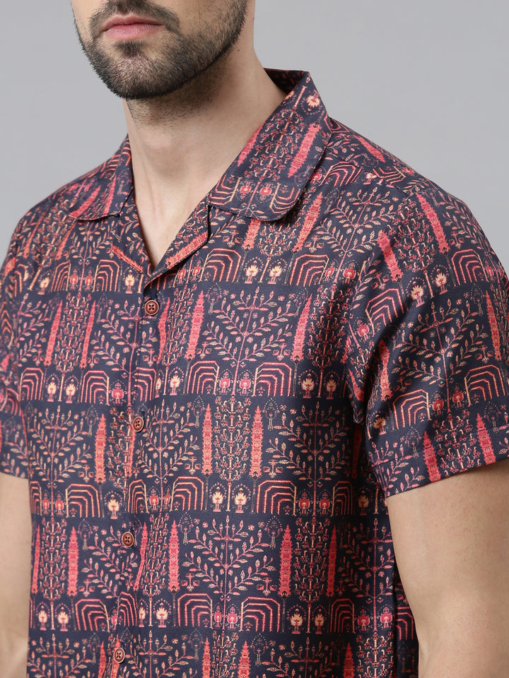 Red Printed Co-Ordss Co-Ords Bushirt   