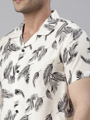 Holiday Coconut Tree Ivory Night Suits Co-Ords Bushirt   