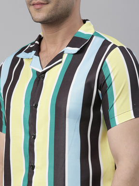 Spruce Yellow Stripe Night Suits Co-Ords Bushirt   