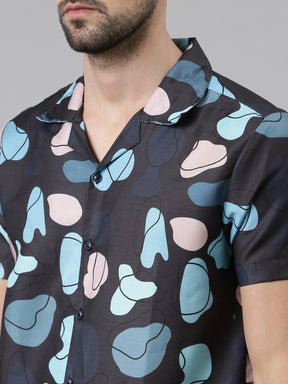 Sky Blue Printed Co-Ords Co-Ords Bushirt   