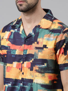 Orange Printed Co-Ords Co-Ords Bushirt   
