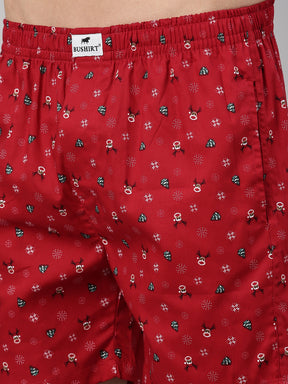 Rein Deer Maroon Boxers Boxers Bushirt   