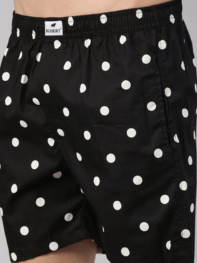Polka Dots Black Boxers Boxers Bushirt   