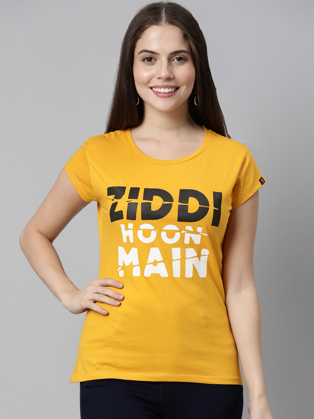 Ziddi Hoon Main T-Shirt Women's Graphic Tees Bushirt   