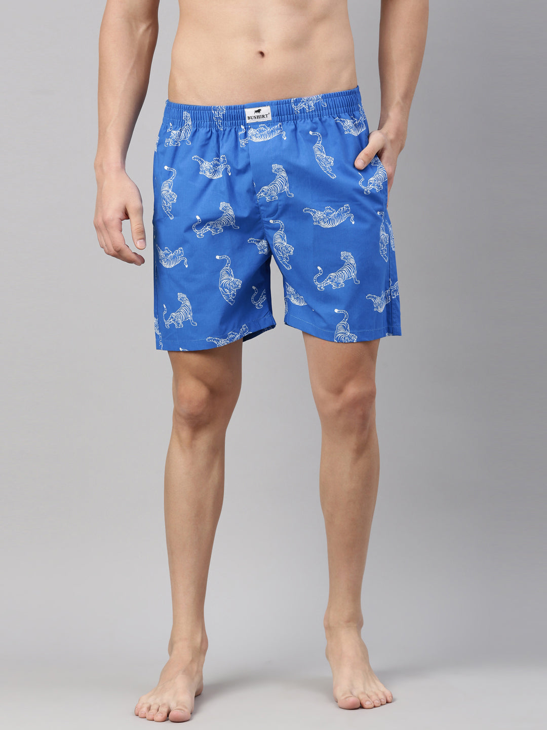 Tiger Royal Blue Boxers Boxers Bushirt   