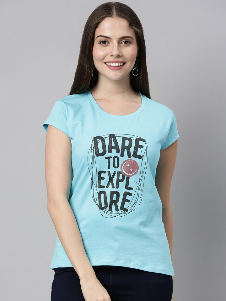 Dare to Explore T-Shirt Women's Graphic Tees Bushirt   