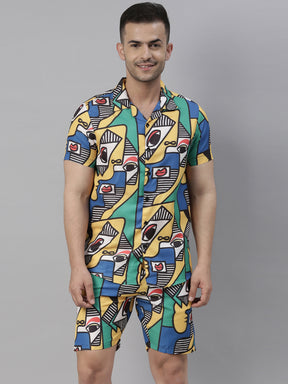 Funny Graffiti Green Night Suits Co-Ords Bushirt   