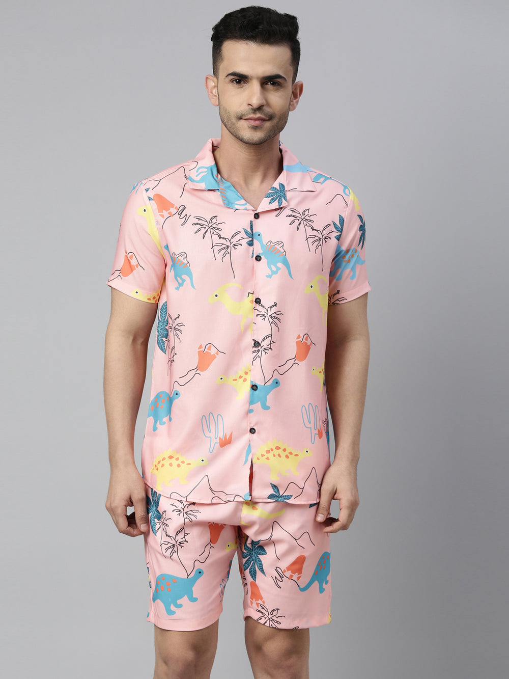 Dino Peach Co-Ords Co-Ords Bushirt   