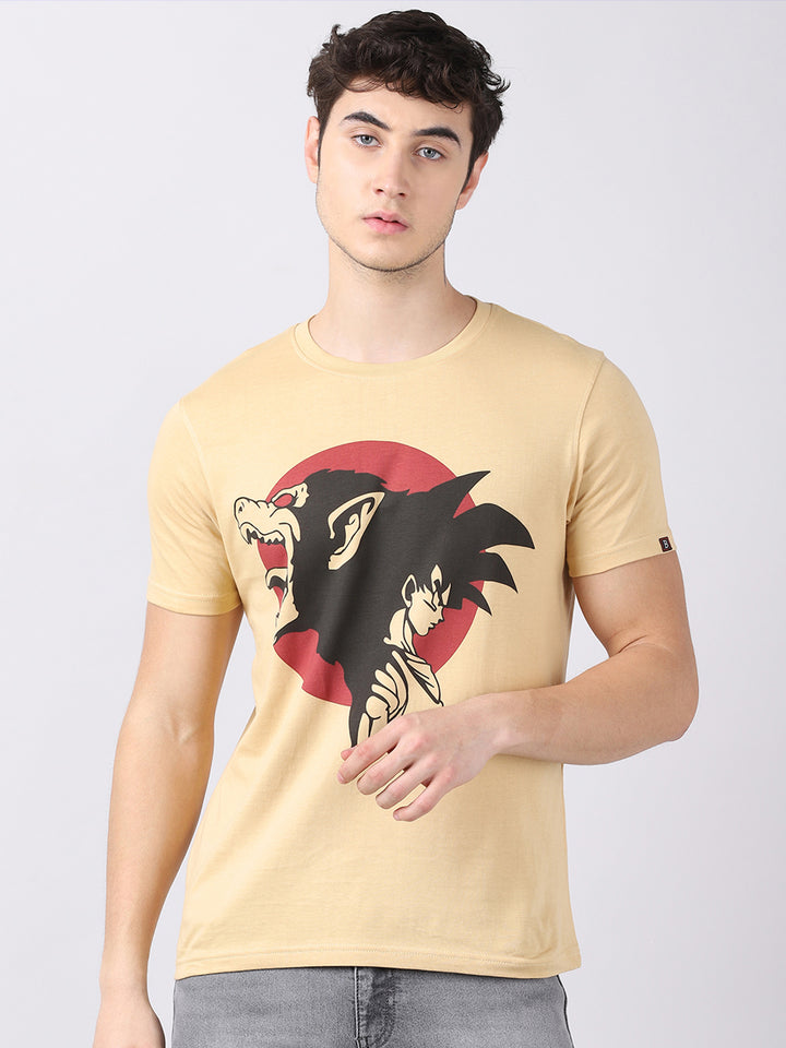 Beige Anime T-Shirt Graphic T-Shirts Bushirt   