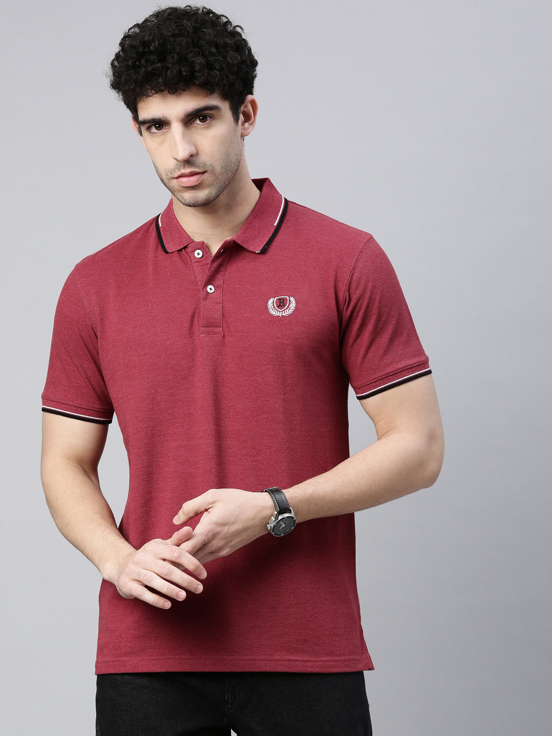 Cranberry Tipped Polo T-Shirt Polo Tees Bushirt   