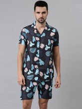 Sky Blue Printed Co-Ords Co-Ords Bushirt   