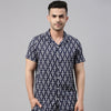 Printed Navy Blue Co-Ords Regular Size Co-Ords Bushirt   