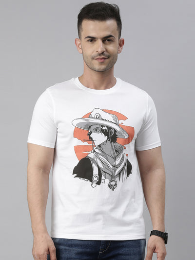 Fire Fist - One Piece White Anime T-Shirt Classic Tees Bushirt