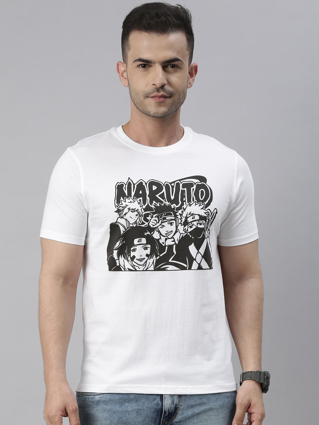 Team Kakashi - Naruto White Anime T-Shirt Graphic T-Shirts Bushirt   