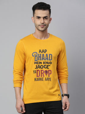 App Bhaad Mustard Full Sleeves T Shirt Full Sleeves Bushirt   