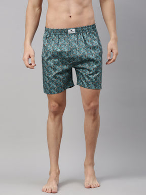 Tropical Leaf Blue Boxers Boxers Bushirt   